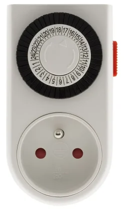 Programmateur mini journalier mécanique avec interrupteur à voyant - Blanc - Otio