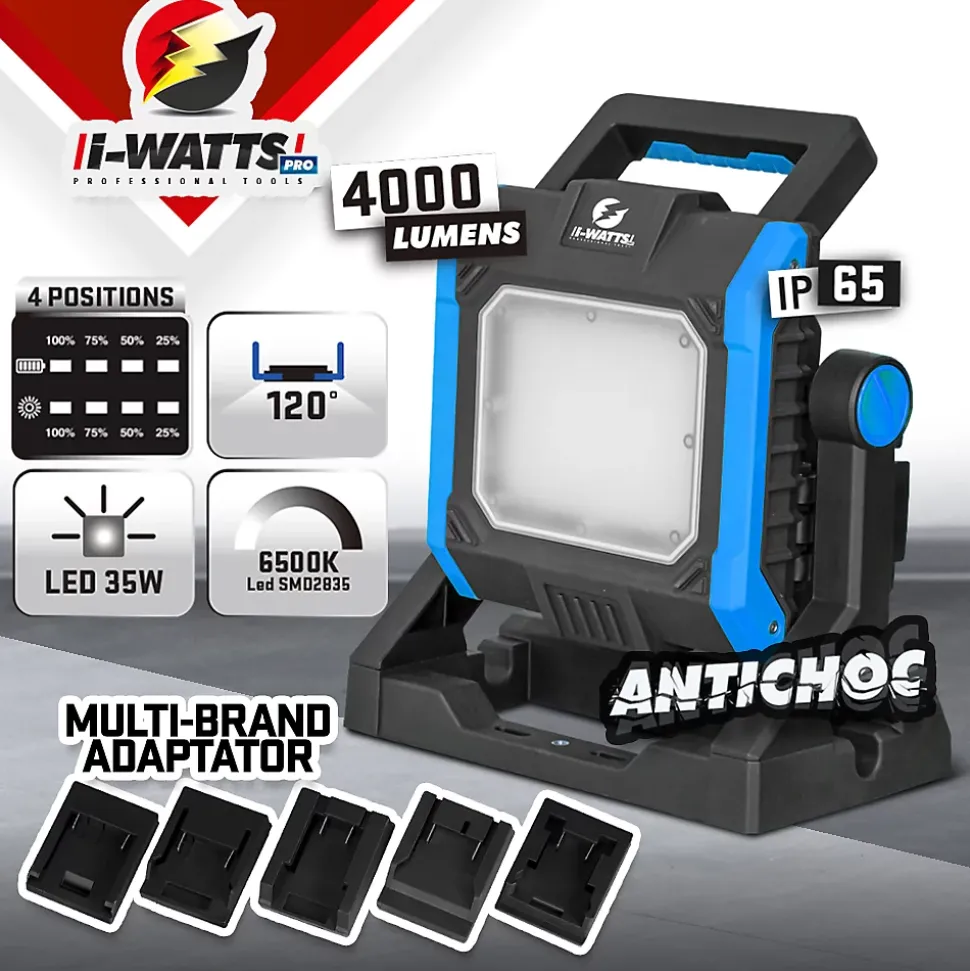 Projecteur de chantier multi batterie 35W - livré sans batterie - I-WATTS PRO