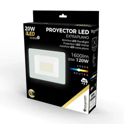 Projecteur LED Extérieur Ultra Fin 20W IP65 Réglable Blanc 4000K 30000H 7hSevenOn