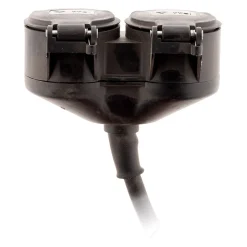 Prolongateur à double tête pour chantier HO7RN-F 16A 3G1,5mm² - Noir 1m - Zenitech