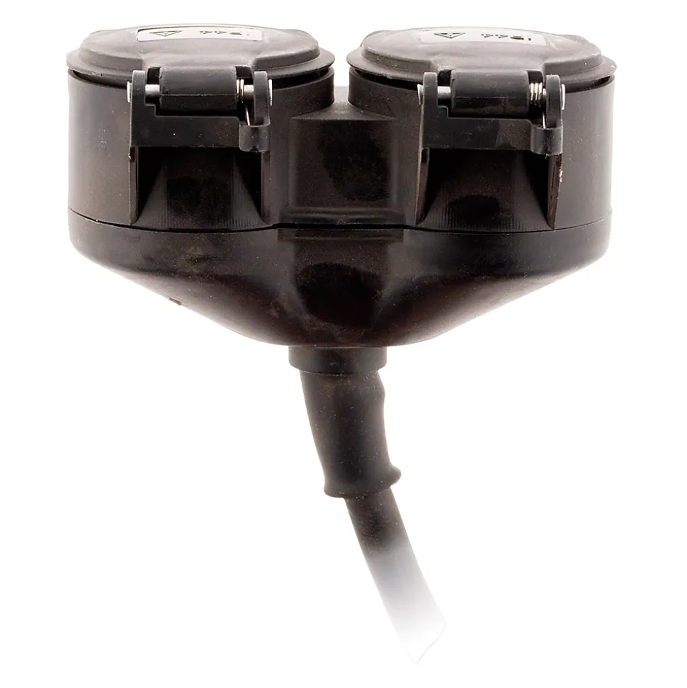 Prolongateur à double tête pour chantier HO7RN-F 16A 3G1,5mm² - Noir 1m - Zenitech