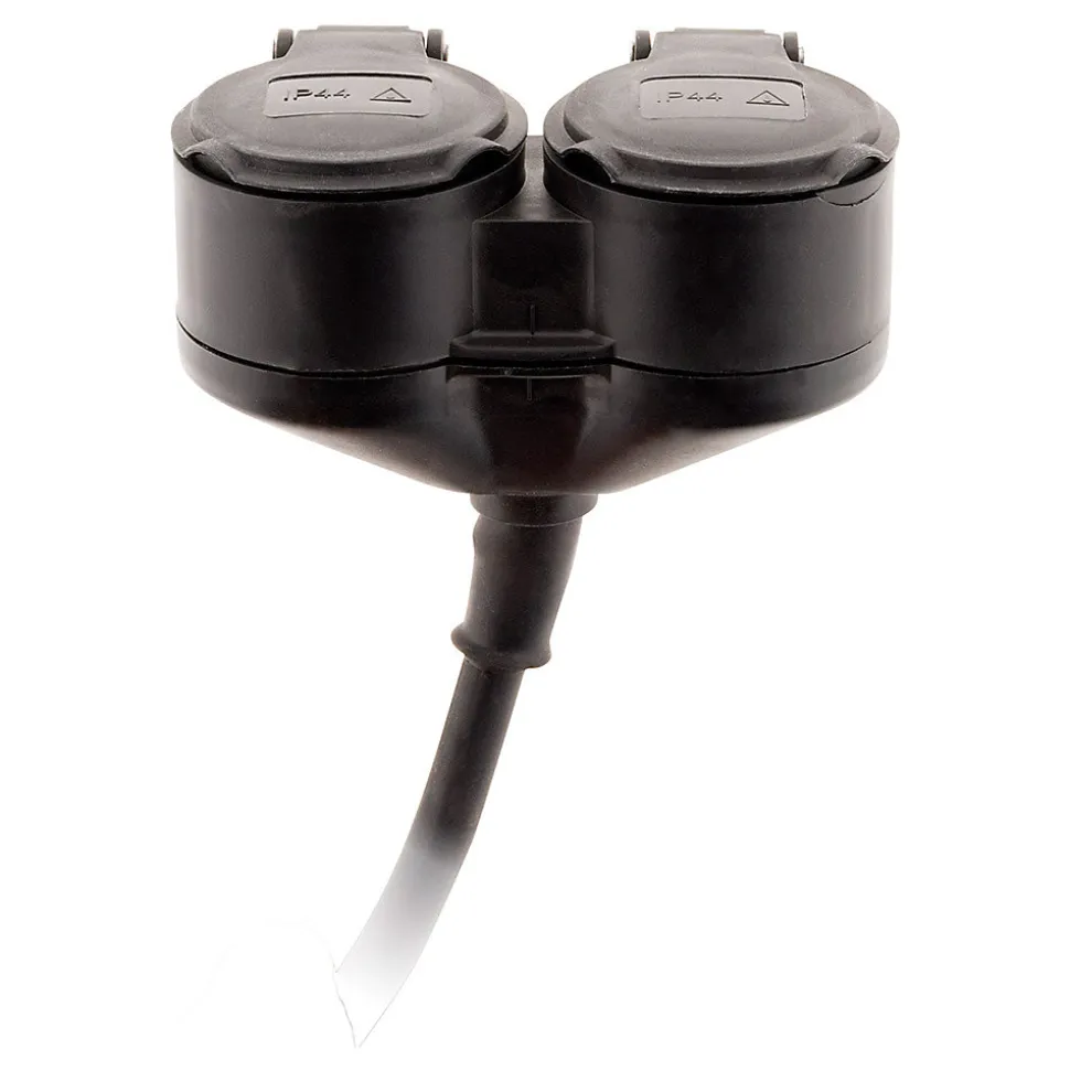Prolongateur à double tête pour chantier HO7RN-F 16A 3G1,5mm² - Noir 1m - Zenitech