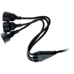 Prolongateur à triple tête pour chantier HO7RN-F 16A 3G1,5mm² - Noir 1m - Zenitech