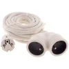 Prolongateur Bi tête 3G1,5mm² - Blanc 3m - 1 prise mâle + 2 prises Femelle - Blanc - Zenitech