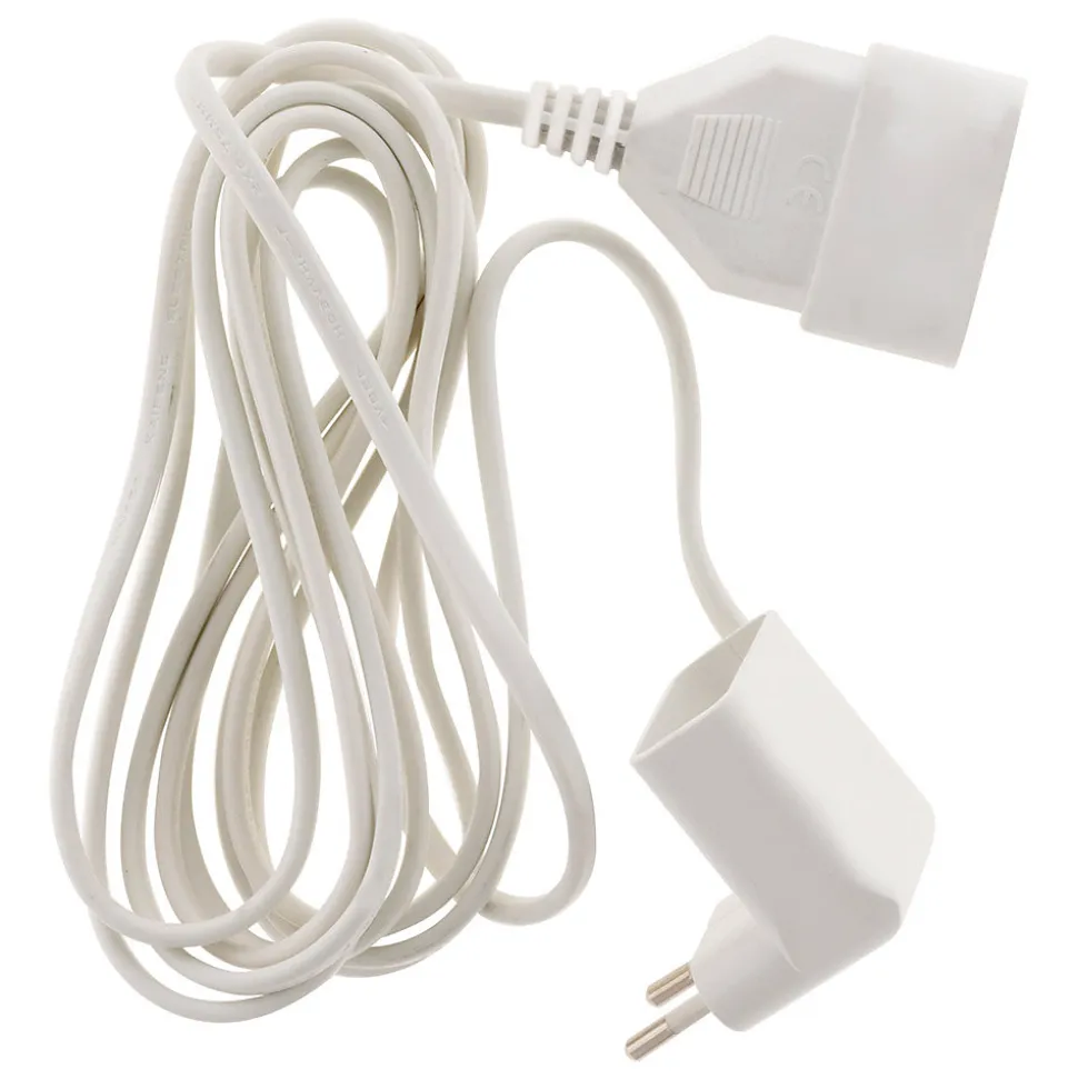 Prolongateur HO3VVH2-F 2x0,75mm² 6A 3m avec prise gigogne - Blanc - Zenitech