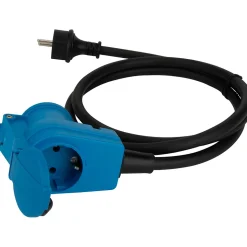 Prolongateur Schuko CEE P17 1,5m IP44 - Noir/Bleu - Protec