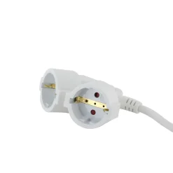 Prolongateur Schuko double tête 3m - blanc - Chacon