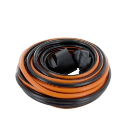 Prolongateur Schuko H05VVF 20m - noir/orange - Chacon