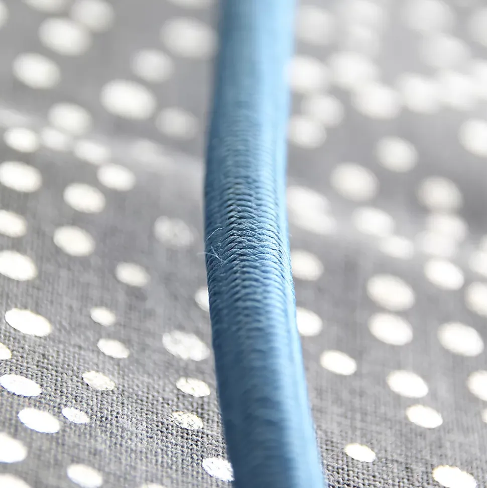Prolongateur text. fiche plate 3m bleu clair/noir Chacon