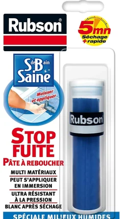 Pâte à reboucher Rubson Salle de bain Saine Stop fuite 64g
