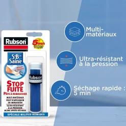 Pâte à reboucher Rubson Salle de bain Saine Stop fuite 64g