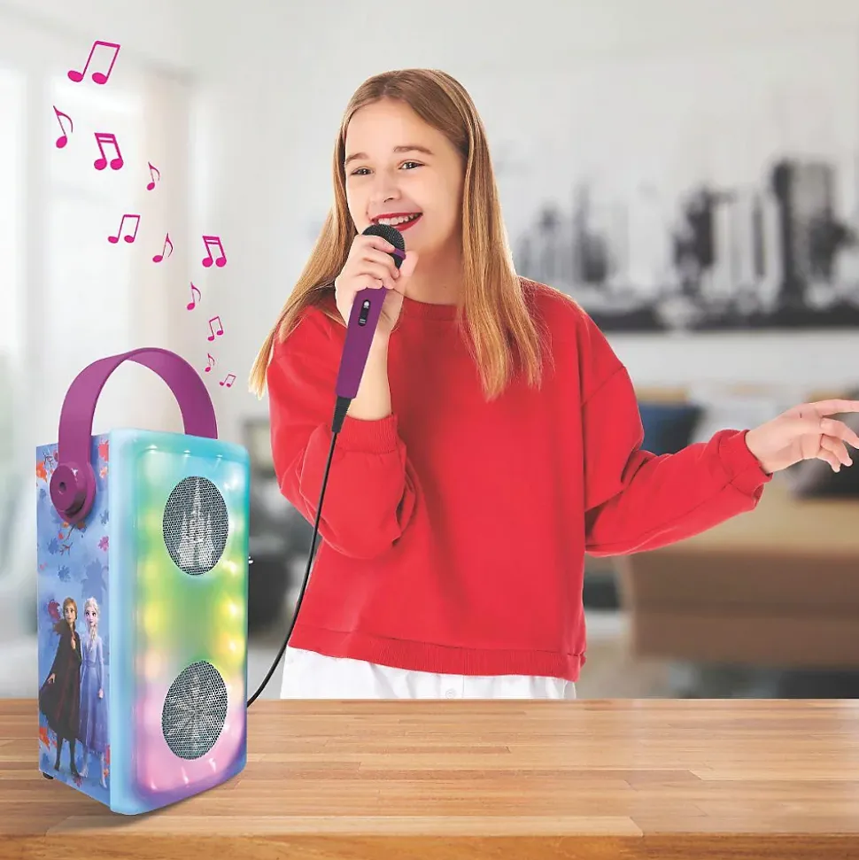 Puissante enceinte Bluetooth lumineuse La Reine des Neiges avec micro