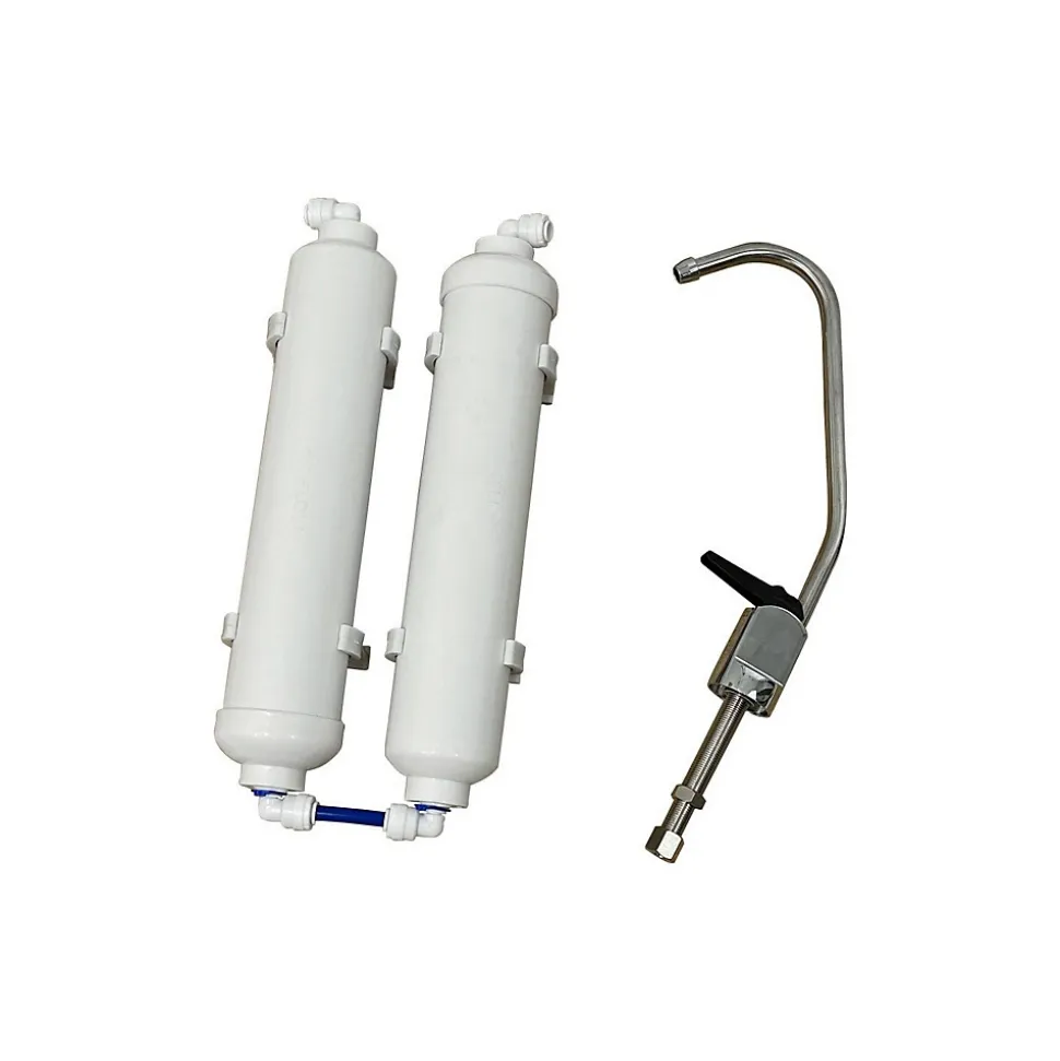 Purificateur D'eau Sous évier Duo Filtre Sédiments 5µ Et élimine Mauvais Goût Et Mauvaises Odeurs Avec Robinet Et Kit Installation