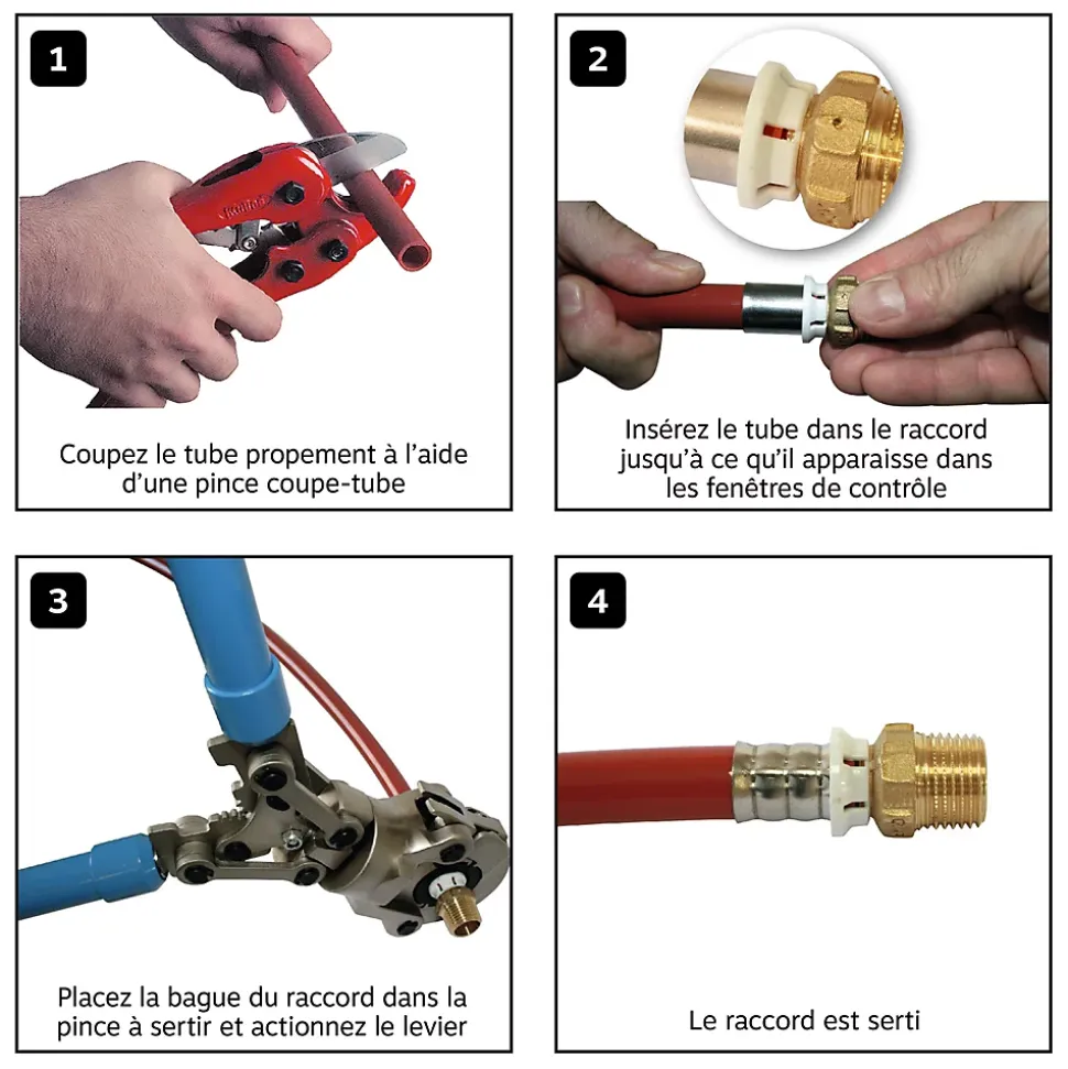 Raccord à sertir fixe femelle PER D16 F3/4 - GARIS - 3306-16-20