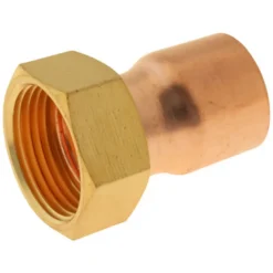 Raccord collet battu cuivre droit à souder sur tube cuivre Ø22 - sortie écrou tournant femelle 20/27 (3/4"), lot de 2