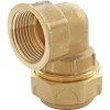 Raccord coudé laiton droit pour PE Ø20 - Femelle 15/21 (1/2")