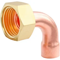 Raccord cuivre coudé à souder sur tube cuivre Ø16 - sortie écrou tournant femelle 20/27 (3/4"), lot de 2