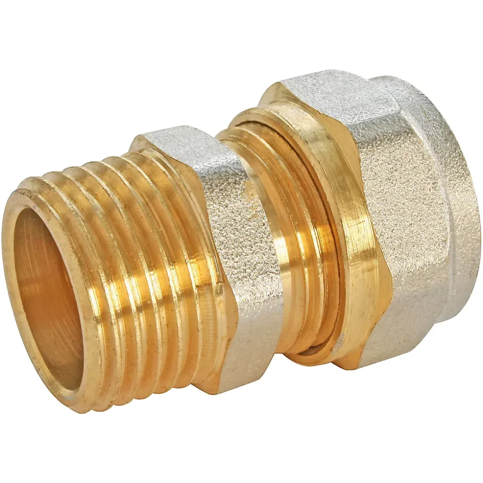 Raccord droit à compression pour tube Multicouche Ø16 - droit mâle 15/21 (1/2")