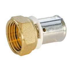 Raccord droit à sertir pour tube PER Ø16 - droit ecrou tournant 20/27 (3/4")