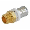 Raccord droit à sertir pour tube Multicouche Ø16 - droit mâle 12/17 (3/8")