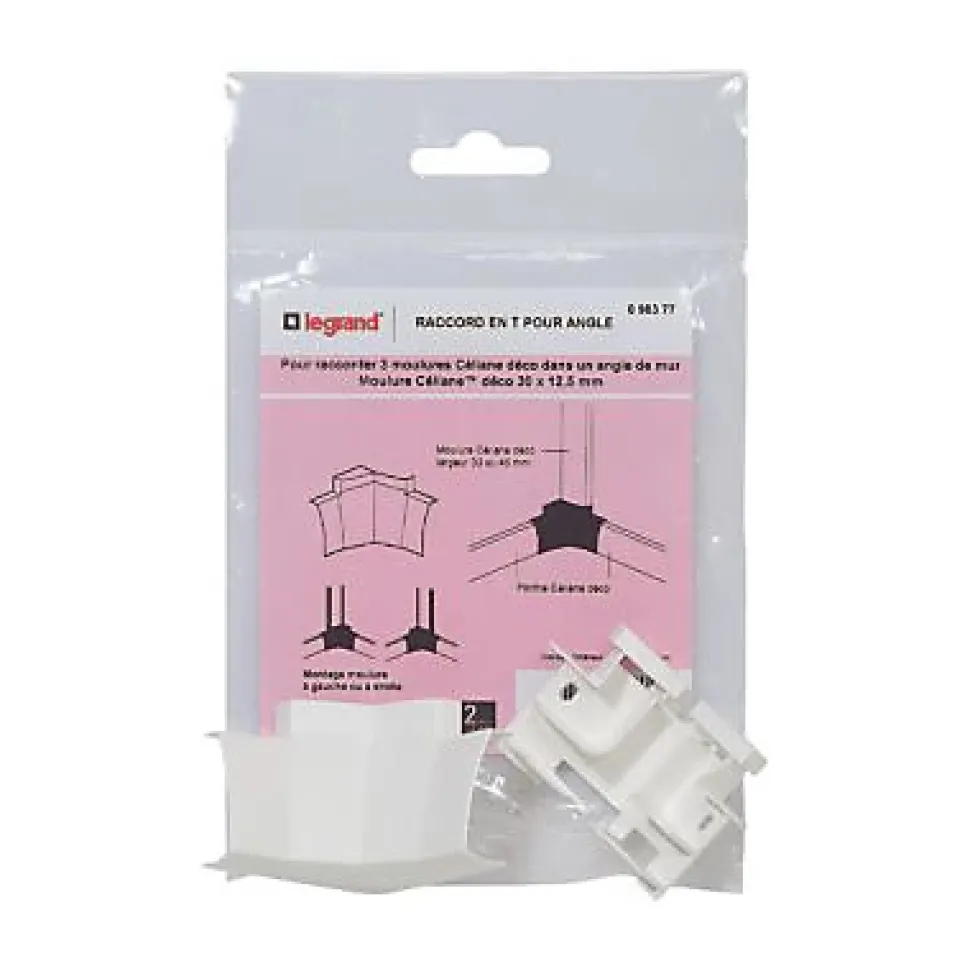 Raccord en T pour angle, pour moulure CELIANE Déco 30 x 12,5 mm Legrand