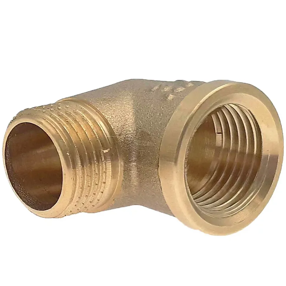 Raccord laiton coudé 90 degrés mâle femelle à visser diam 1/2" - lot de 5