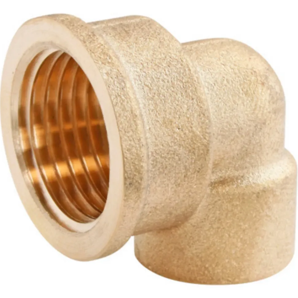 Raccord laiton coudé à souder sur tube cuivre Ø14 - sortie femelle 15/21 (1/2"), lot de 2