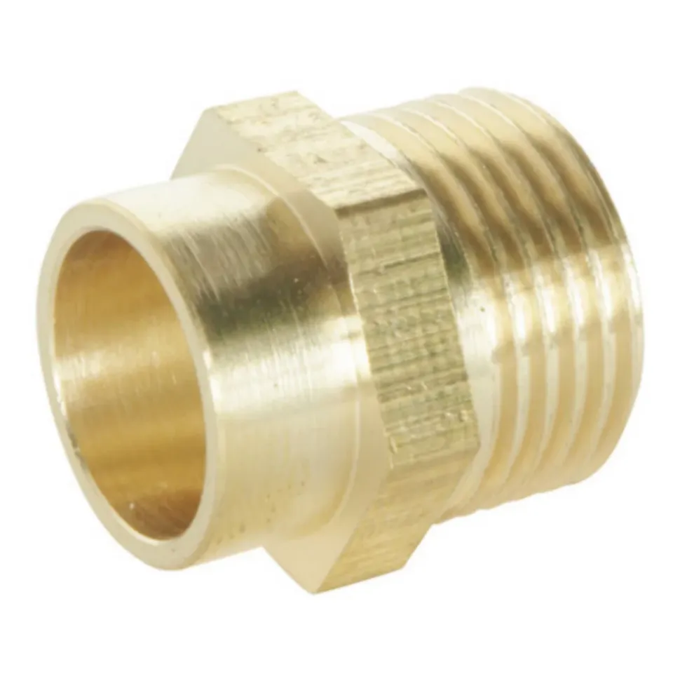Raccord laiton droit à souder sur tube cuivre Ø12 - sortie mâle 12/17 (3/8"), lot de 2