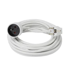 Rallonge blanche H05VVF 3G1 5mm² 10m avec clapet