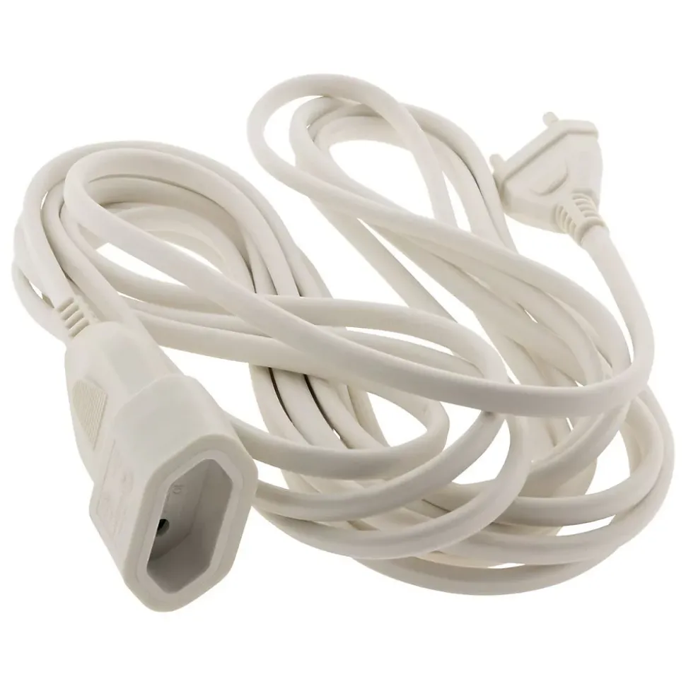 Rallonge de câble HO5VV-F 2x1mm² - 5m - blanc - Zenitech