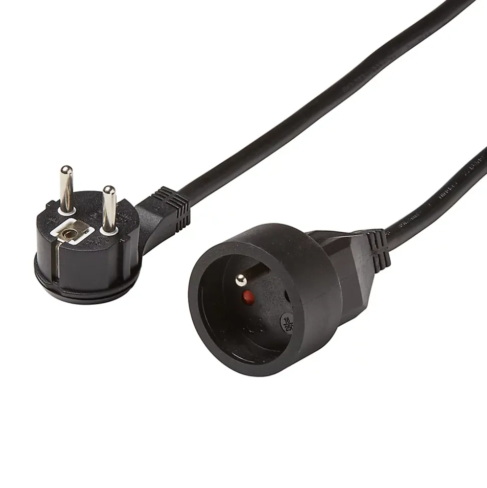 Rallonge intérieur H05VV-F Diall 3 x 1.5 mm² 3m + prise noir