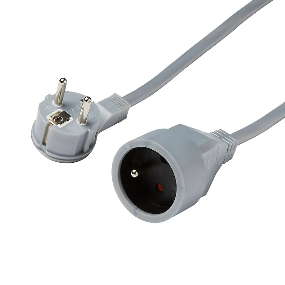 Rallonge intérieur H05VV-F Diall 3 x 1.5 mm² 3m + prise métal