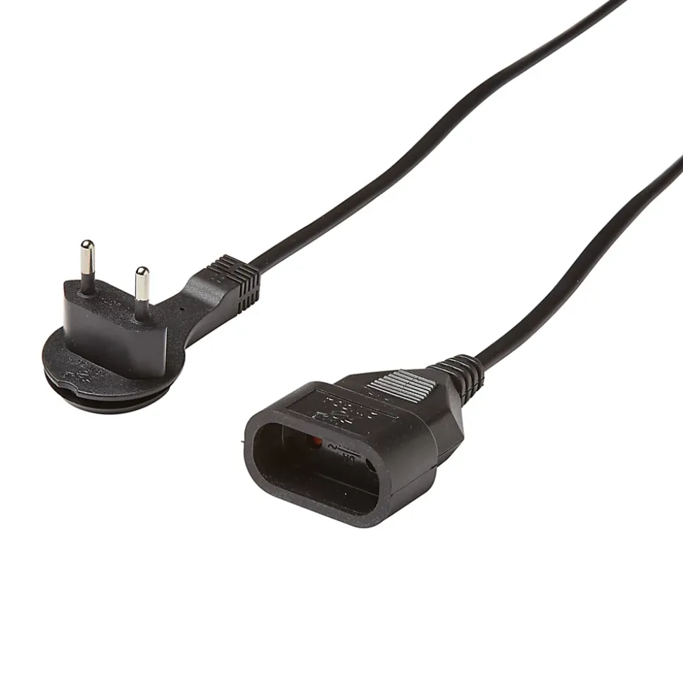Rallonge intérieur H03VVH2-F Diall 2 x 0.75mm² 3m prise noir