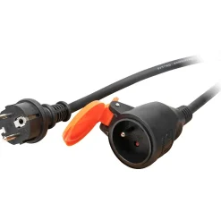 Rallonge IP44 10m + clip fixation orange Zenitech