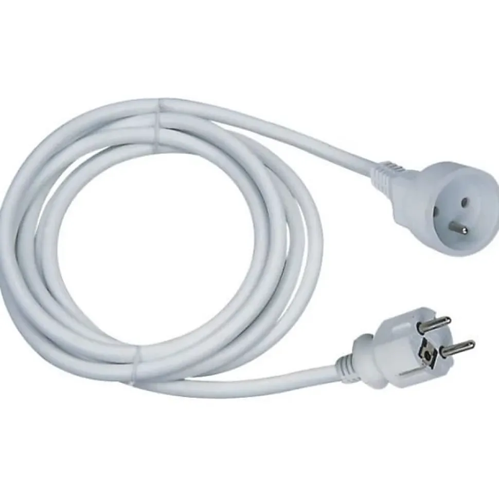 Rallonge électrique - GAO - 16A - Câble 5m - Blanc - Flexible - Durable