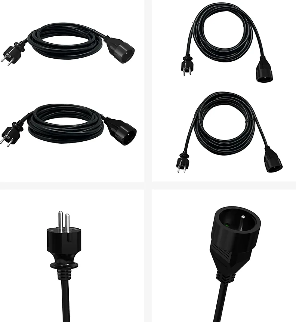 Rallonge électrique vendue par 2 GAO avec prise mâle et prise femelle longueur 5m et longueur 3 m