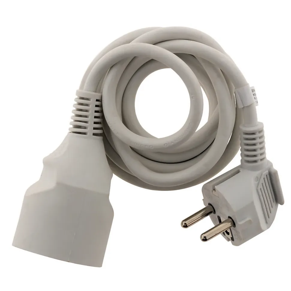 Rallonge 1,90m - HO3VVH2F 2x0,75mm² 6A - blanc - Zenitech