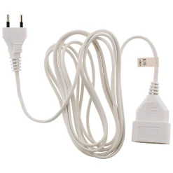 Rallonge 3m - HO3VVH2F 2x0,75mm² 6A - blanc - Zenitech