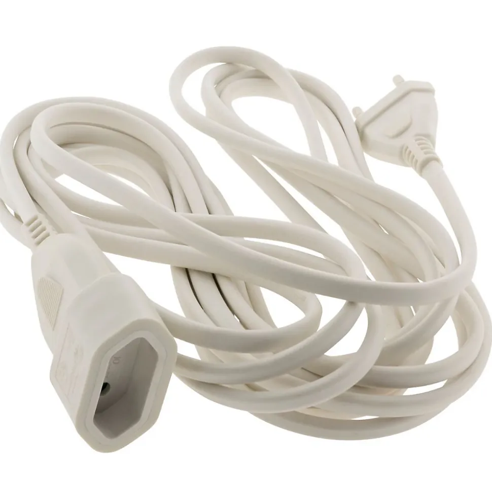 Rallonge Schuko HO5VV-F 3G1,5mm² 5m - blanc - Zenitech
