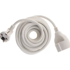 Rallonge Schuko HO5VV-F 3G1,5mm² 5m - blanc - Zenitech