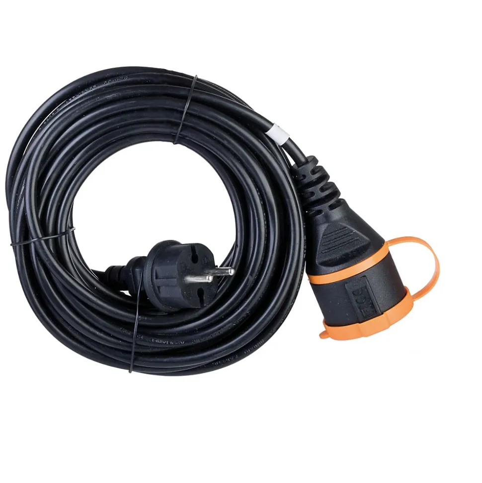 Rallonge étanche 10m clip de fixation orange Zenitech