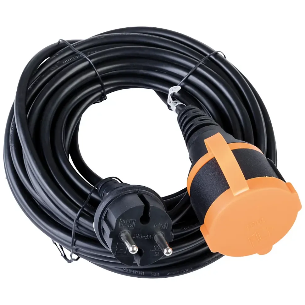 Rallonge étanche 25m clip de fixation orange Zenitech