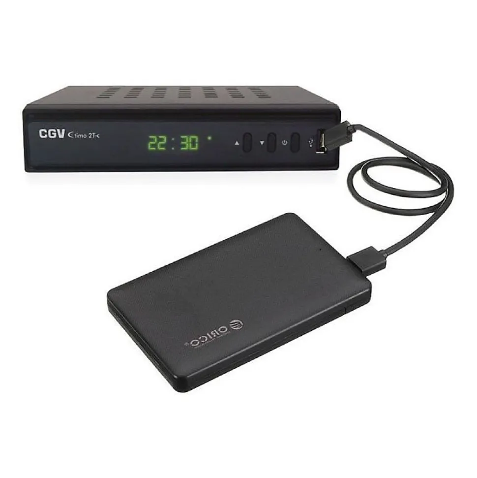 Récepteur TNT HD CGV ETIMO 2TC double tuner HDMI 1080p USB Ethernet Noir