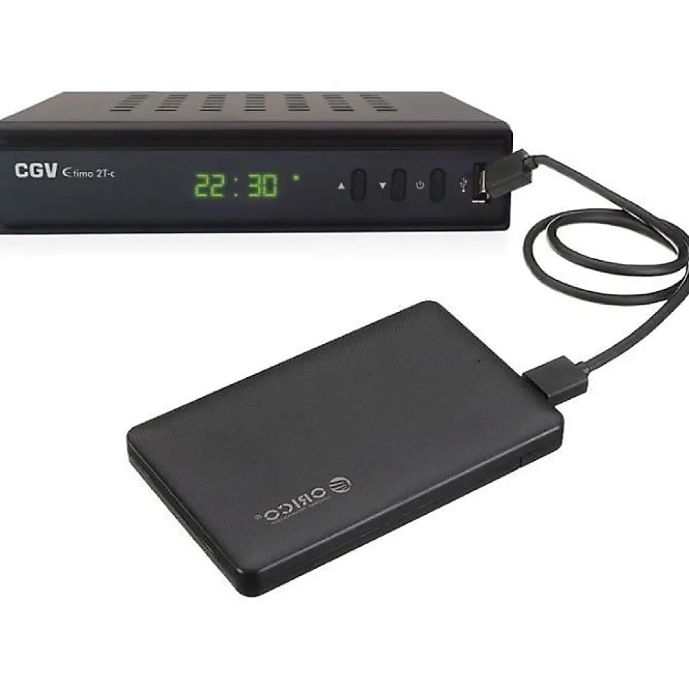 Récepteur TNT HD CGV ETIMO 2TC double tuner HDMI 1080p USB Ethernet Noir