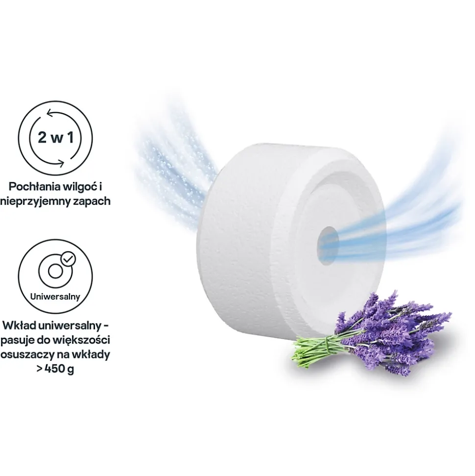 Recharge pour absorbeur d'humidité GoodHome 2 galets lavande 20m² 450g