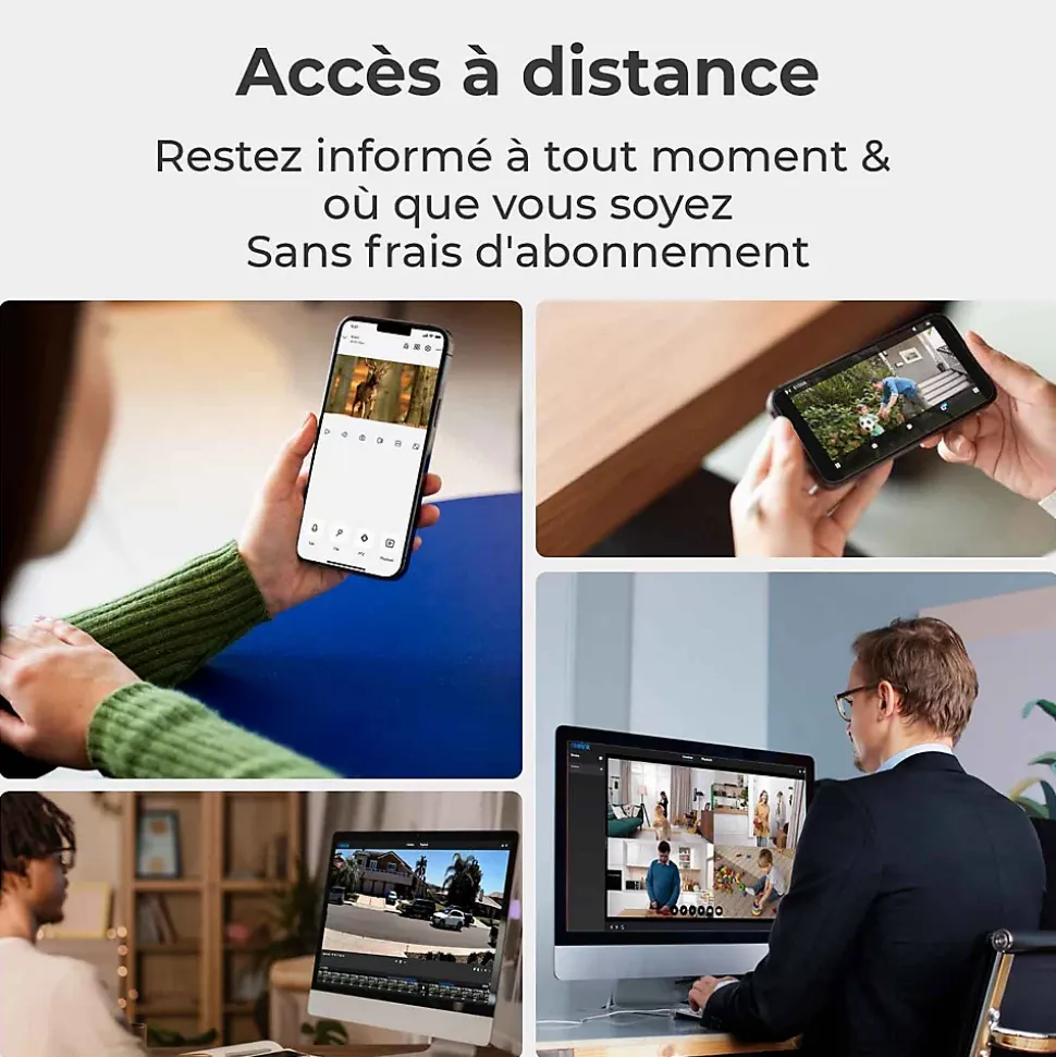 Reolink - Caméra de surveillance Argus PT Lite B420 - Rotation 355 - Vision nocturne - Avec panneau solaire