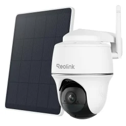 Reolink - Caméra de surveillance Argus PT Lite B420 - Rotation 355 - Vision nocturne - Avec panneau solaire