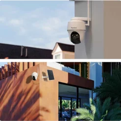 Reolink - Caméra de surveillance Argus PT Lite B420 - Rotation 355 - Vision nocturne - Avec panneau solaire