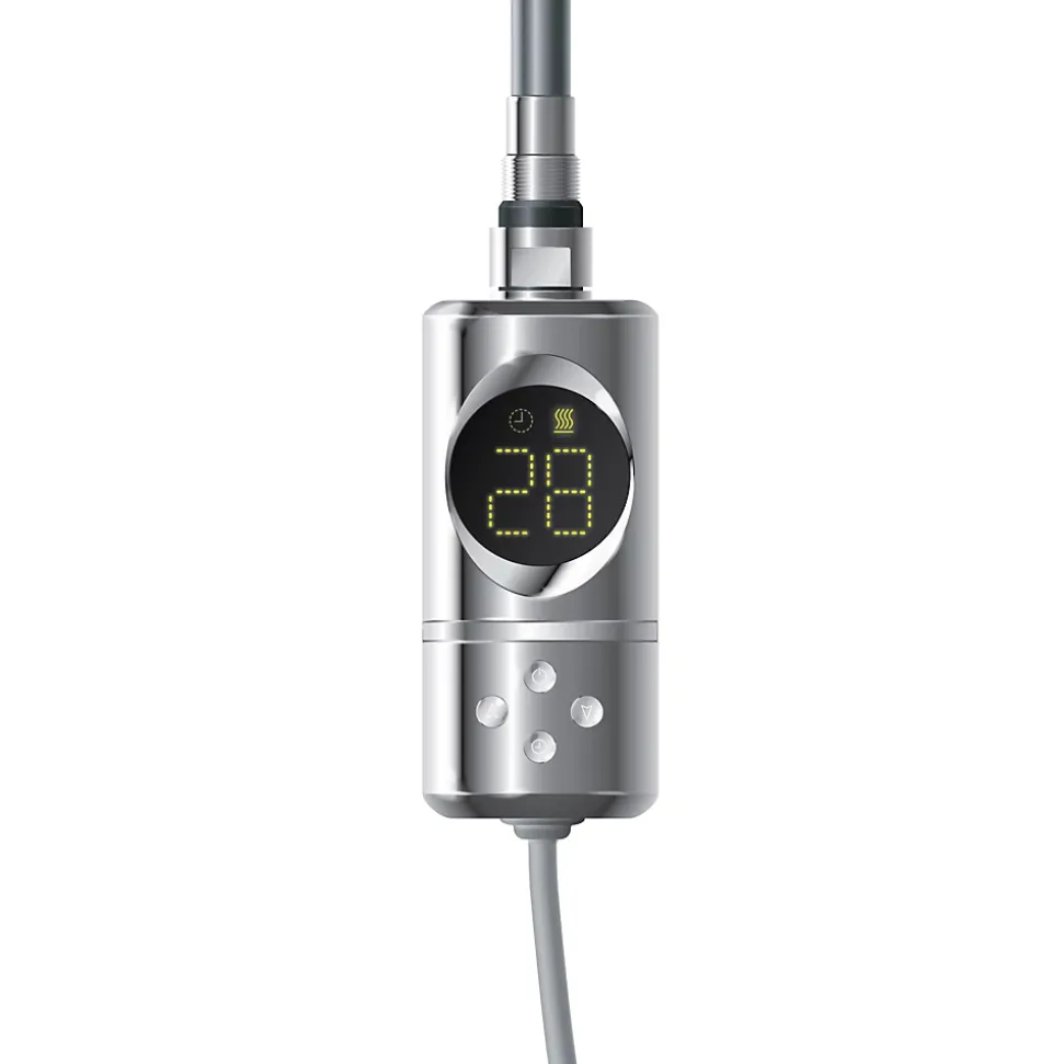 Resistance electrique chrome 600W thermostat avec écran LED mode minuterie