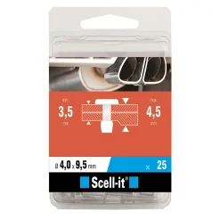Rivet ø4 x 9.5 mm étanche, 25 pièces